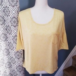 Kensie Yellow High-Low Shirt with Pocket